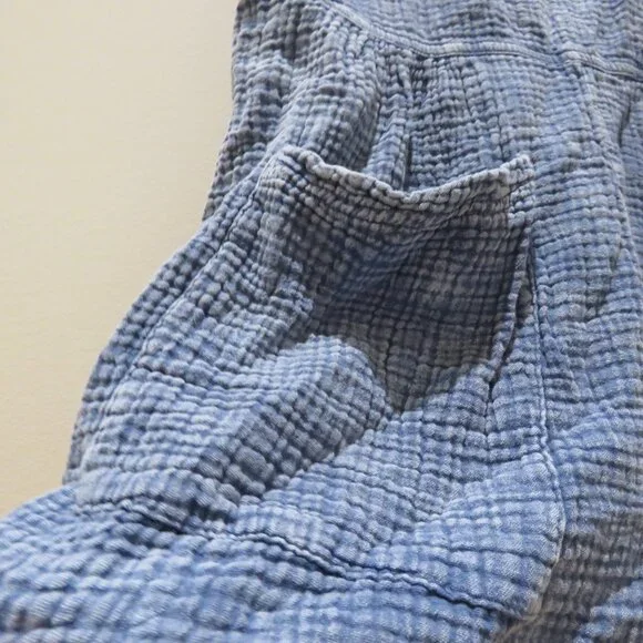 ANTHROPOLOGIE LA BIZ Maronie Relaxed Gauze Shortalls in Light Blue Medium Beachy - Picture 9 of 16